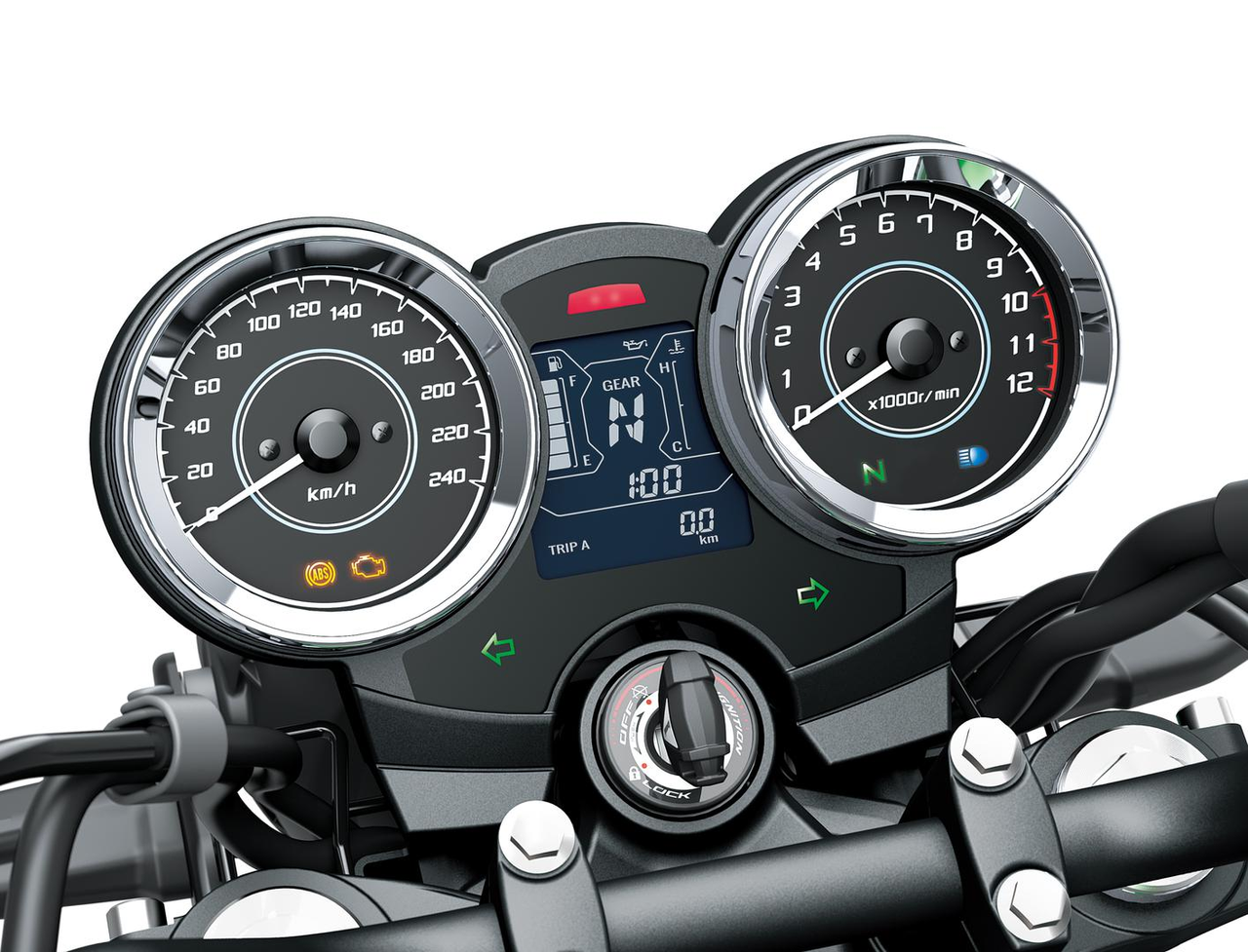 Klassische Rundinstrumente und Multifunktions-LCD-Display