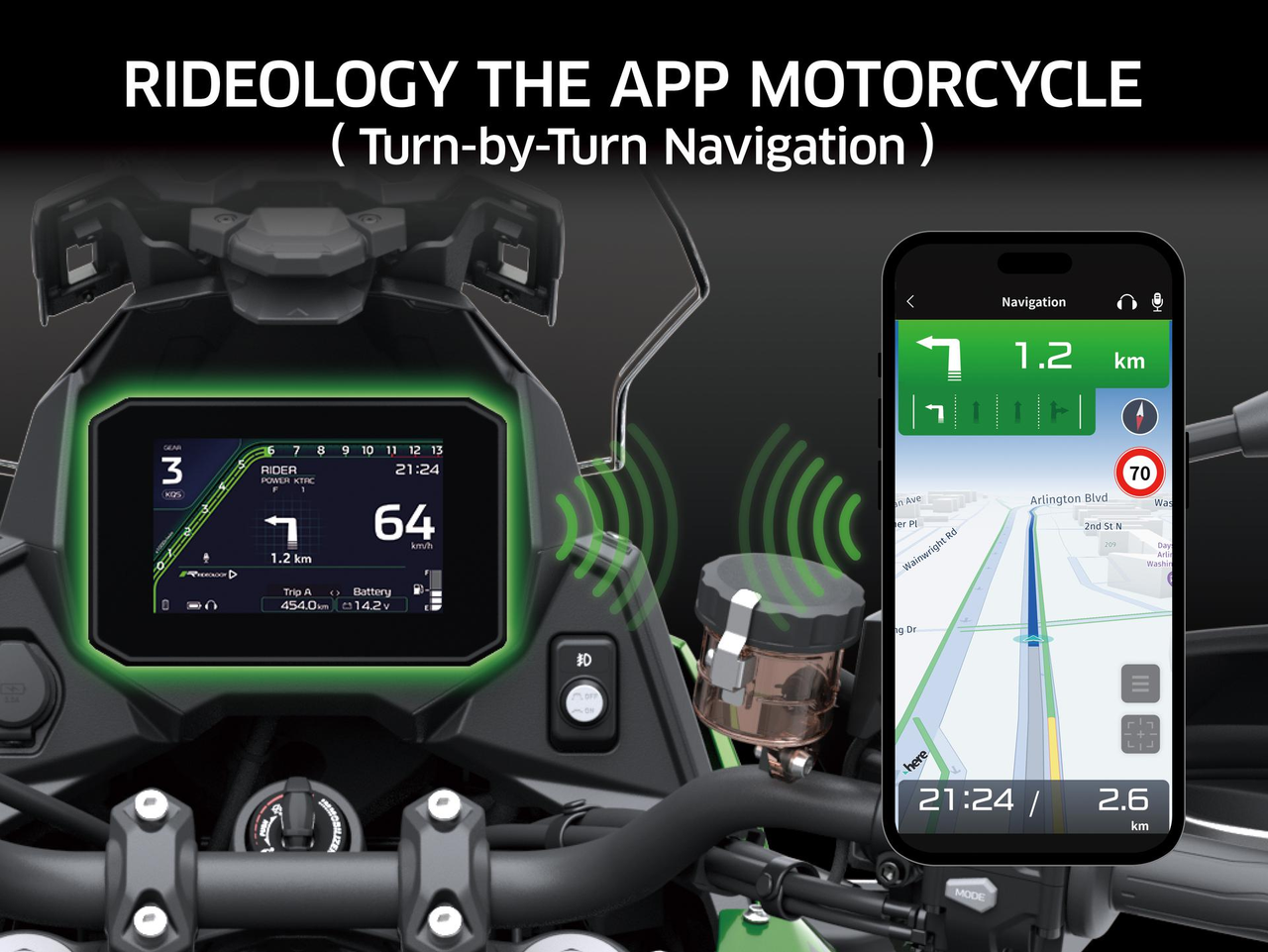 RIDEOLOGY THE APP MOTORCYCLE mit Sprachsteuerung und Turn-by-Turn-Navigation