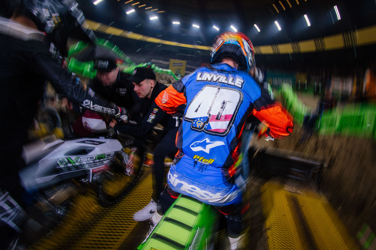 Dortmund , 090126 , 41. ADAC Supercross , Westfalenhallen Dortmund

Im Bild: 40 Gage Linville (USA / Kawasaki / Kawasaki Motul Pfeil) in der SX2

Foto: Steve Bauerschmidt